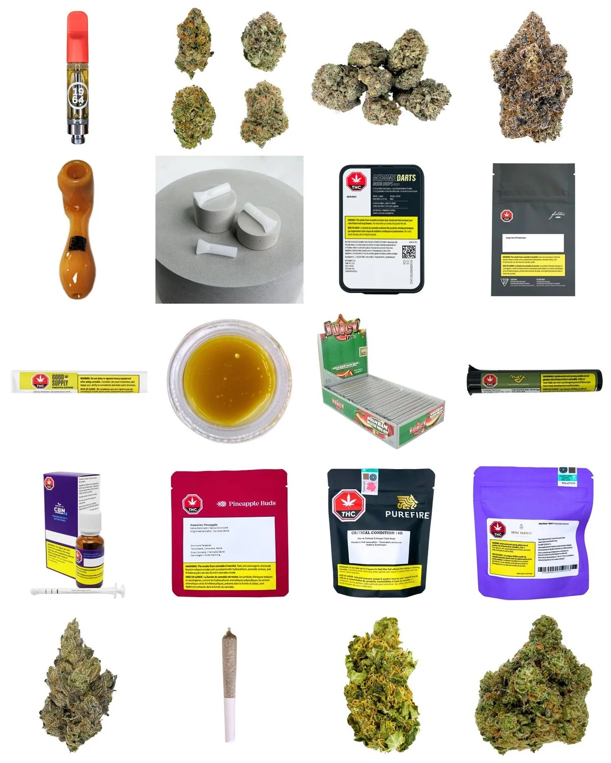 A grid of twenty product photographs, all shot in-house on the same lighting and background system rather than sourced from suppliers.